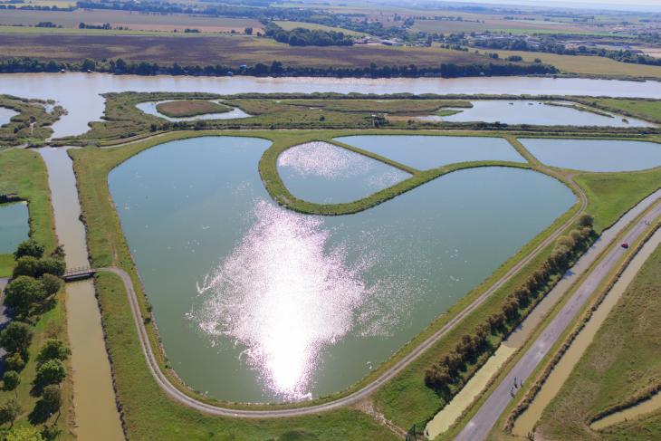 Vue aérienne d'un bassin