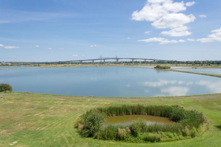 Station de lagunage, vue sur le pont