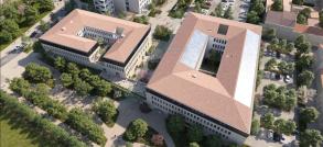 Vue aérienne cour campus